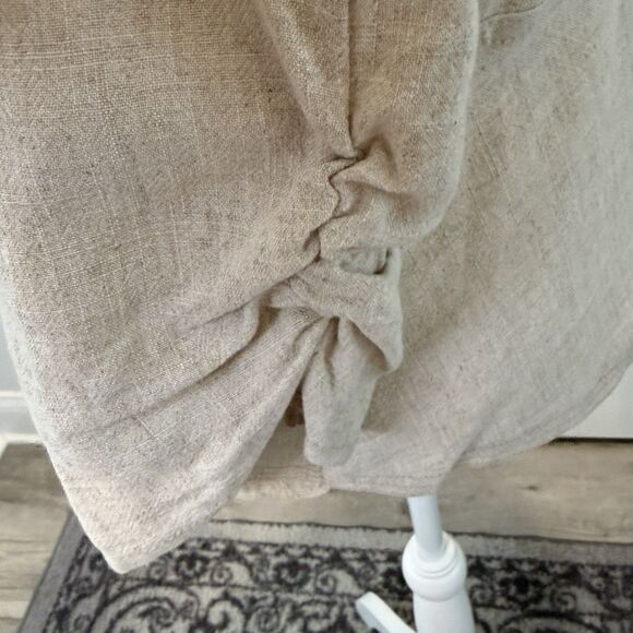 Peck & Peck  Women’s Size Large Linen Blend Open Front Blazer Jacket Top Ivory - Picture 5 of 13